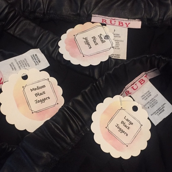 Faux leather trim black joggers - Picture 8 of 8